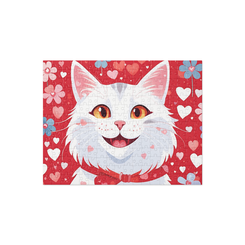 PugMug Custom White Companion Cat Jigsaw Puzzle