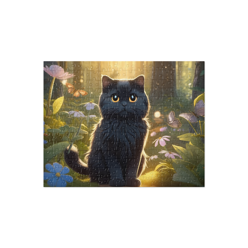 PugMug Custom Black Scottish Fold Cat Jigsaw Puzzle