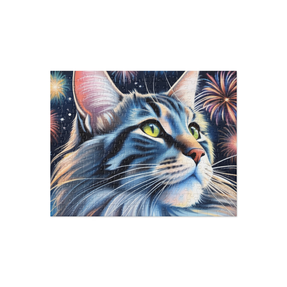 PugMug Custom Tabby Maine Coon Cat Jigsaw Puzzle
