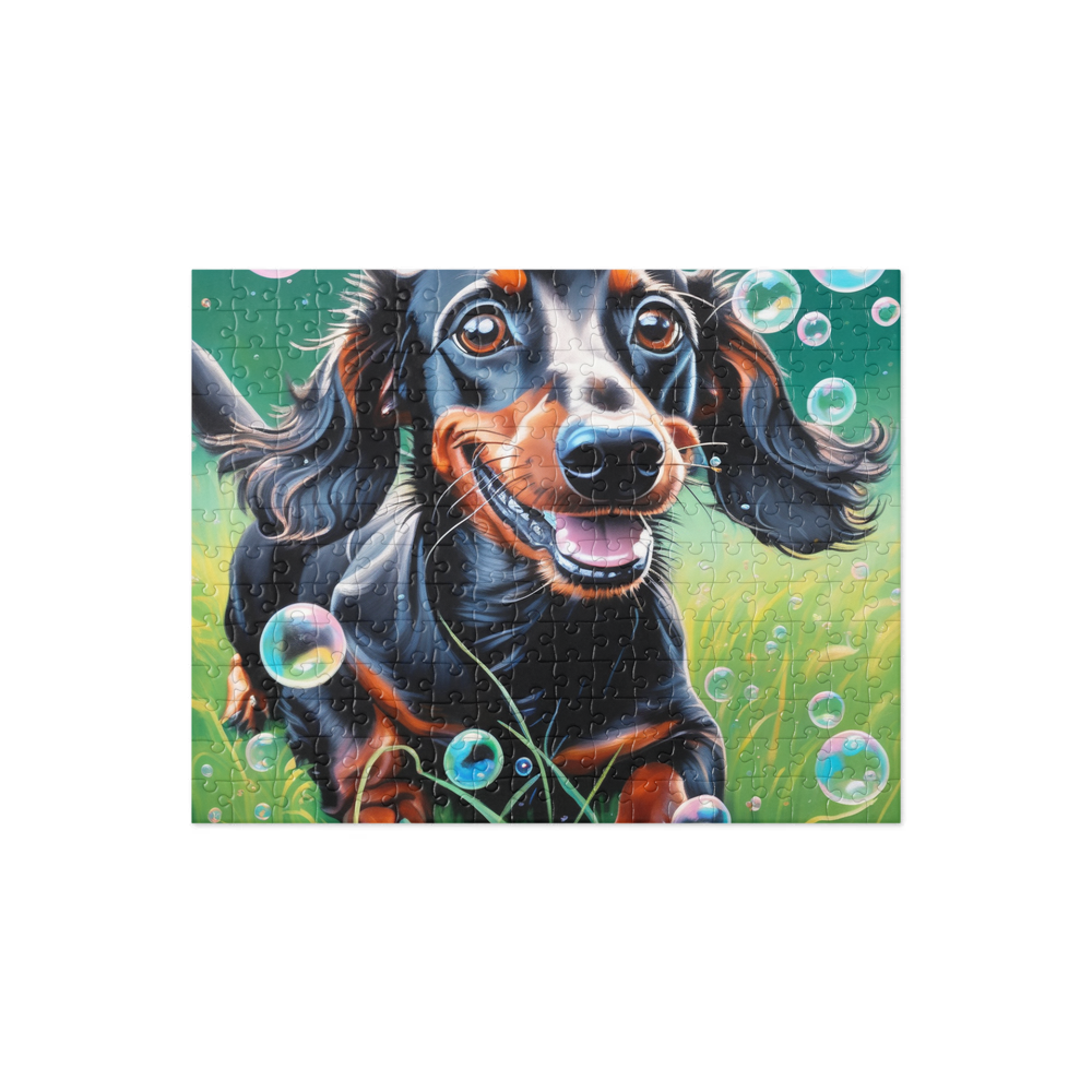 PugMug Custom Black Dachshund Jigsaw Puzzle