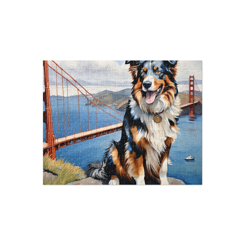 PugMug Custom Australian Shepherd Dog Jigsaw Puzzle