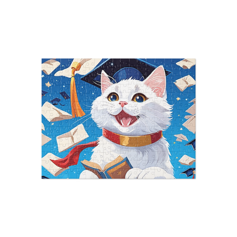 PugMug Custom White Companion Cat Jigsaw Puzzle