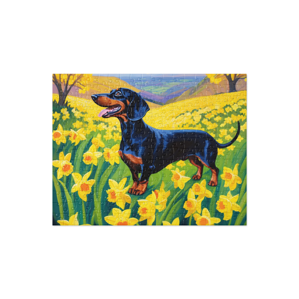 PugMug Custom Black Dachshund Jigsaw Puzzle
