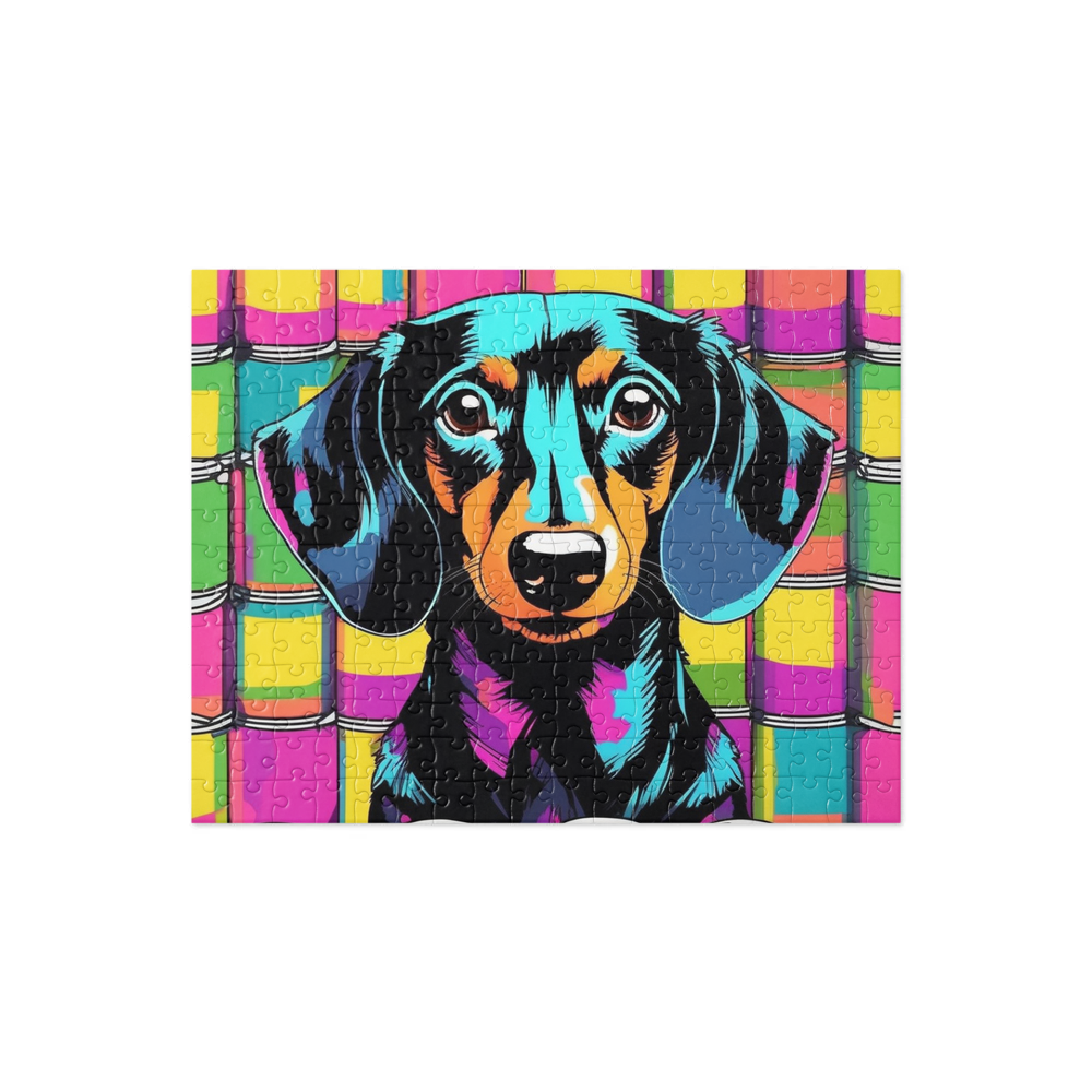 PugMug Custom Black Dachshund Jigsaw Puzzle