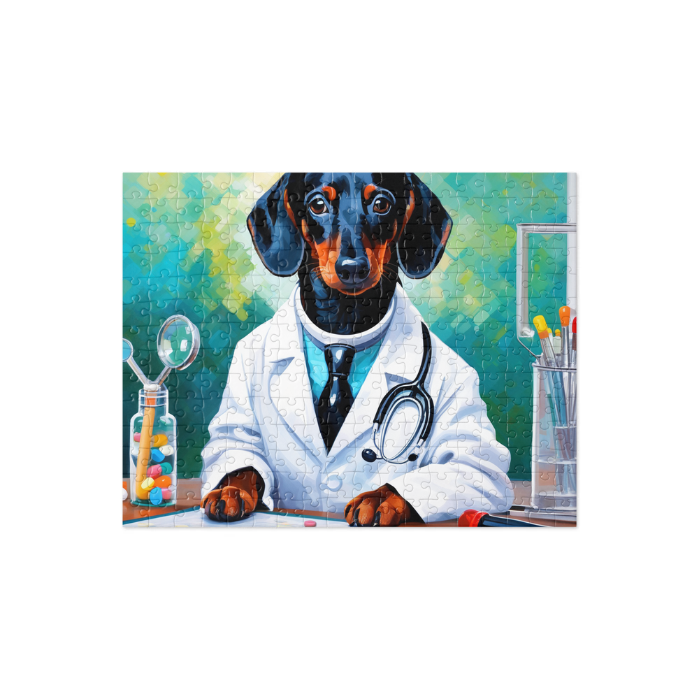 PugMug Custom Black Dachshund Jigsaw Puzzle
