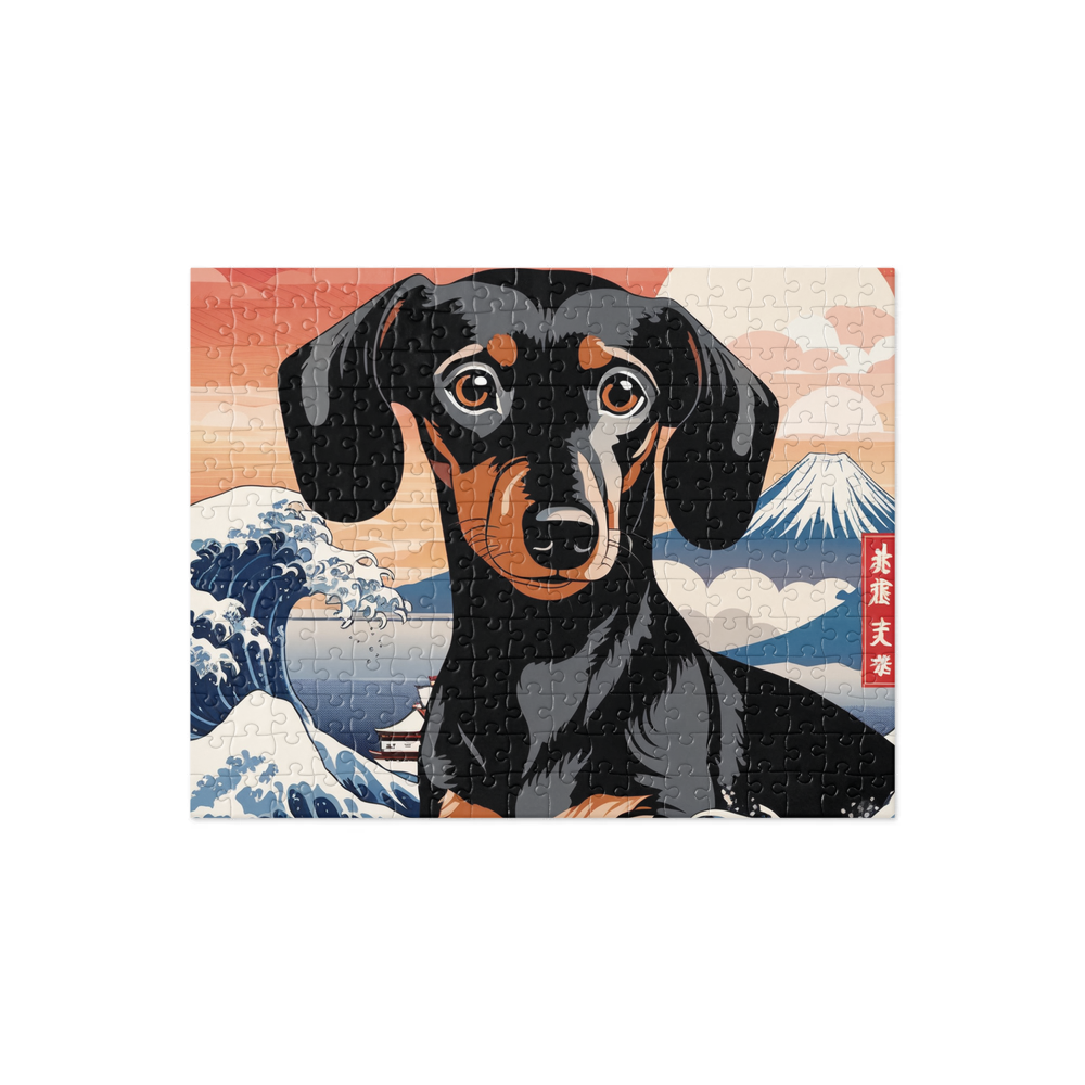 PugMug Custom Black Dachshund Jigsaw Puzzle