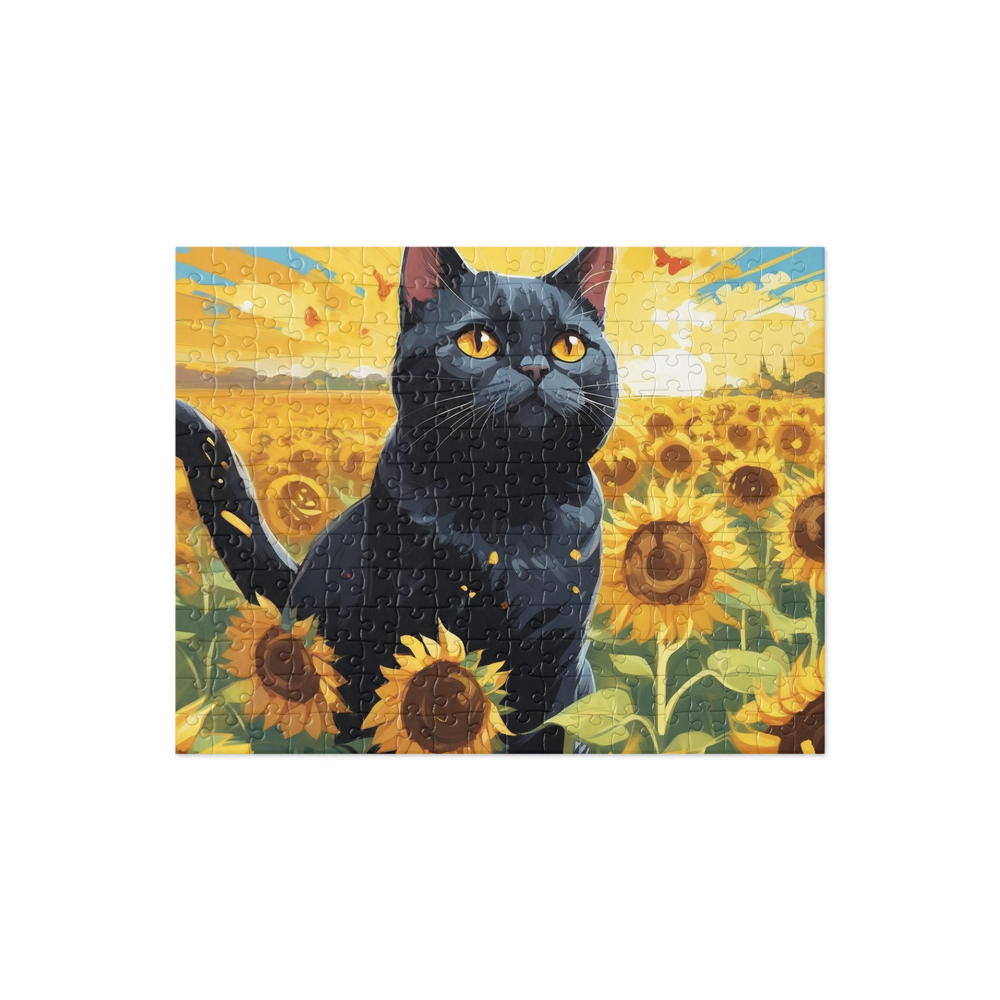 PugMug Custom Black British Shorthair Cat Jigsaw Puzzle