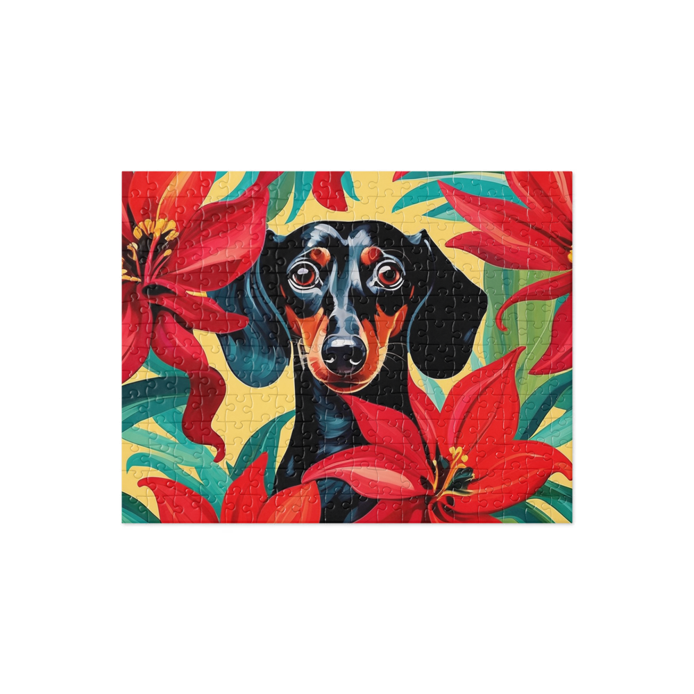 PugMug Custom Black Dachshund Jigsaw Puzzle