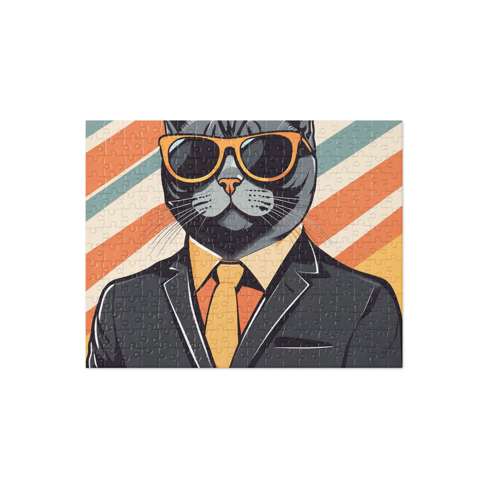 PugMug Custom Black British Shorthair Cat Jigsaw Puzzle