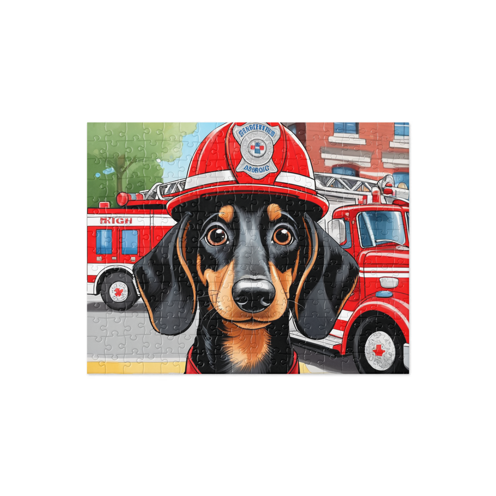 PugMug Custom Black Dachshund Jigsaw Puzzle