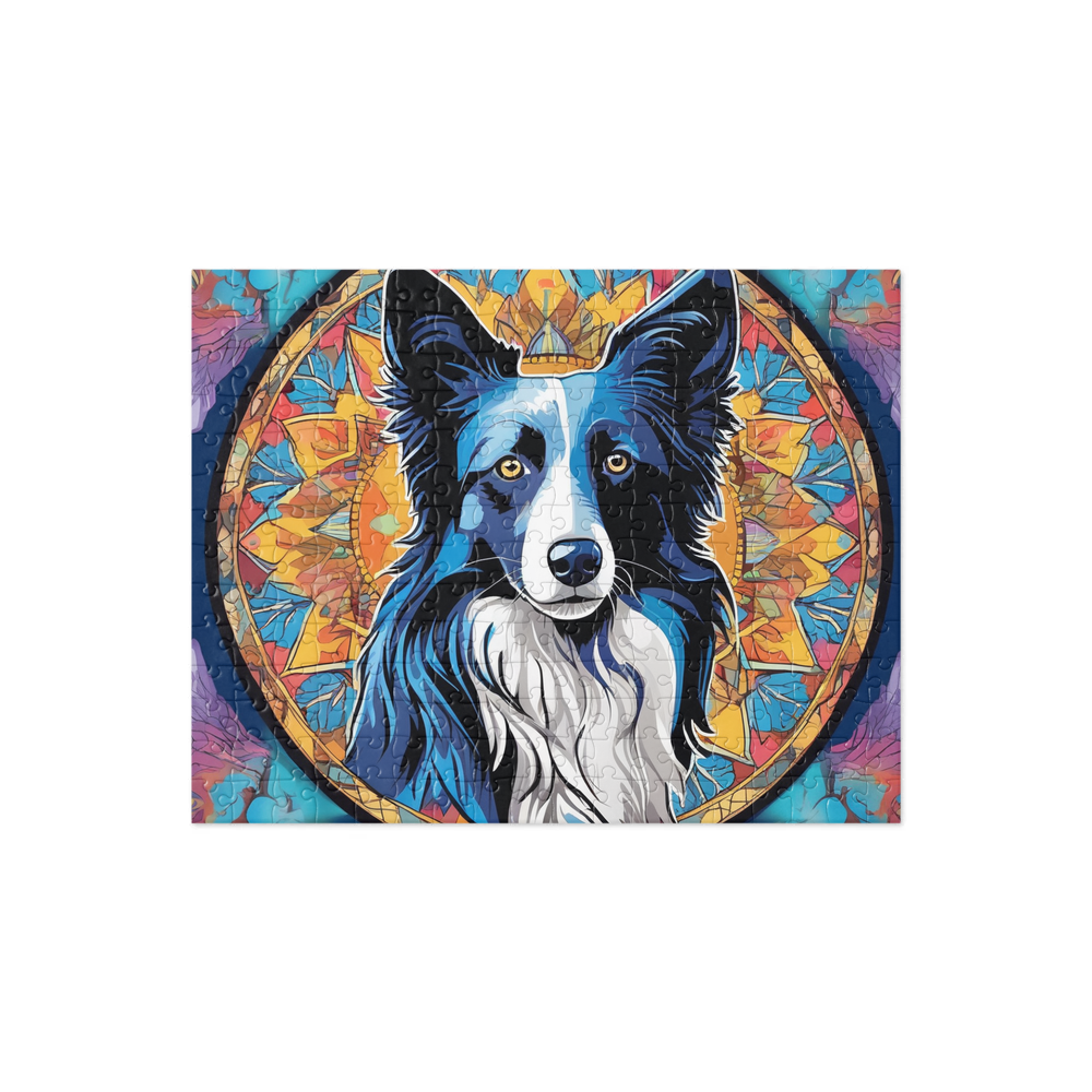 PugMug Custom Blue Merle Border Collie Jigsaw Puzzle