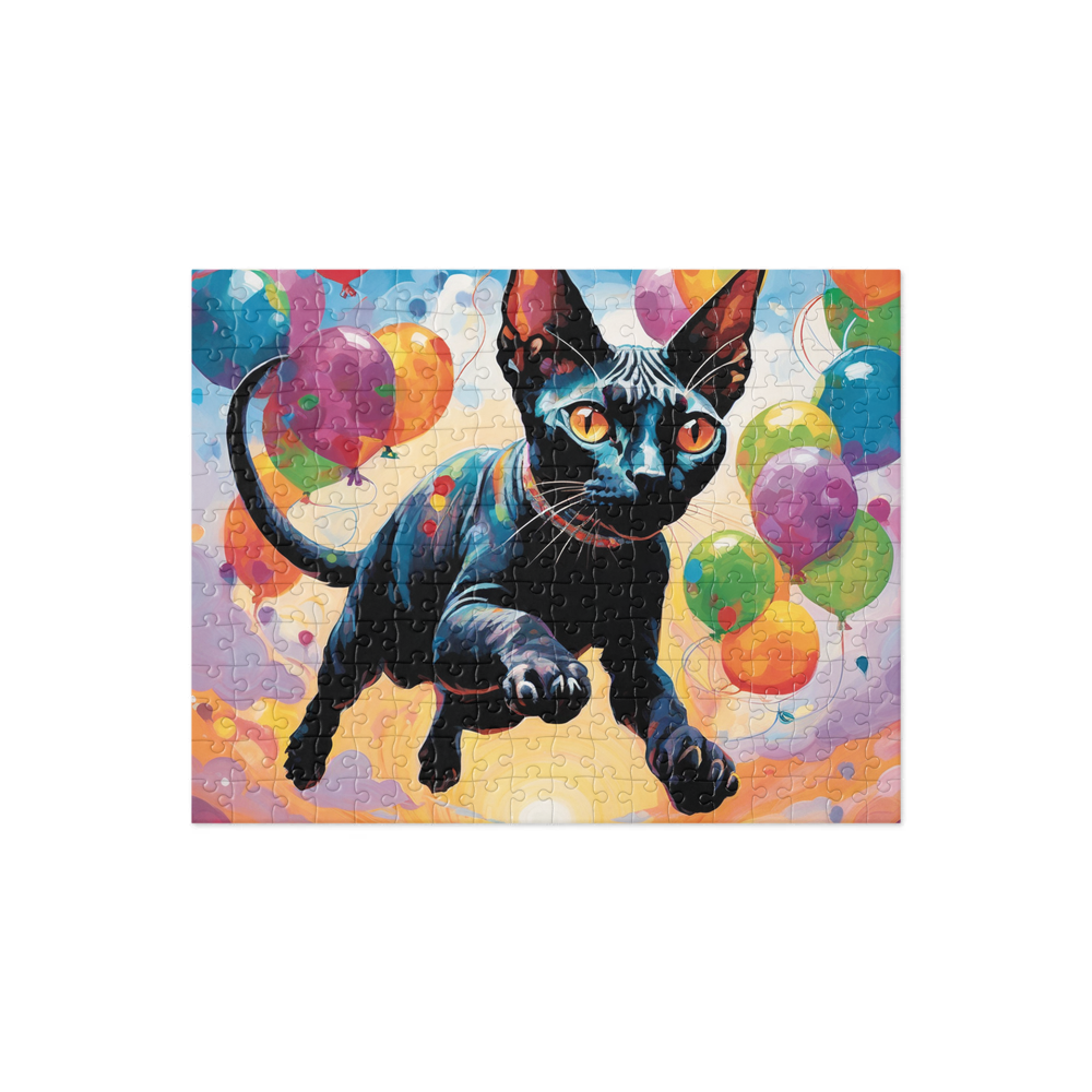 PugMug Custom Black Sphynx Cat Jigsaw Puzzle