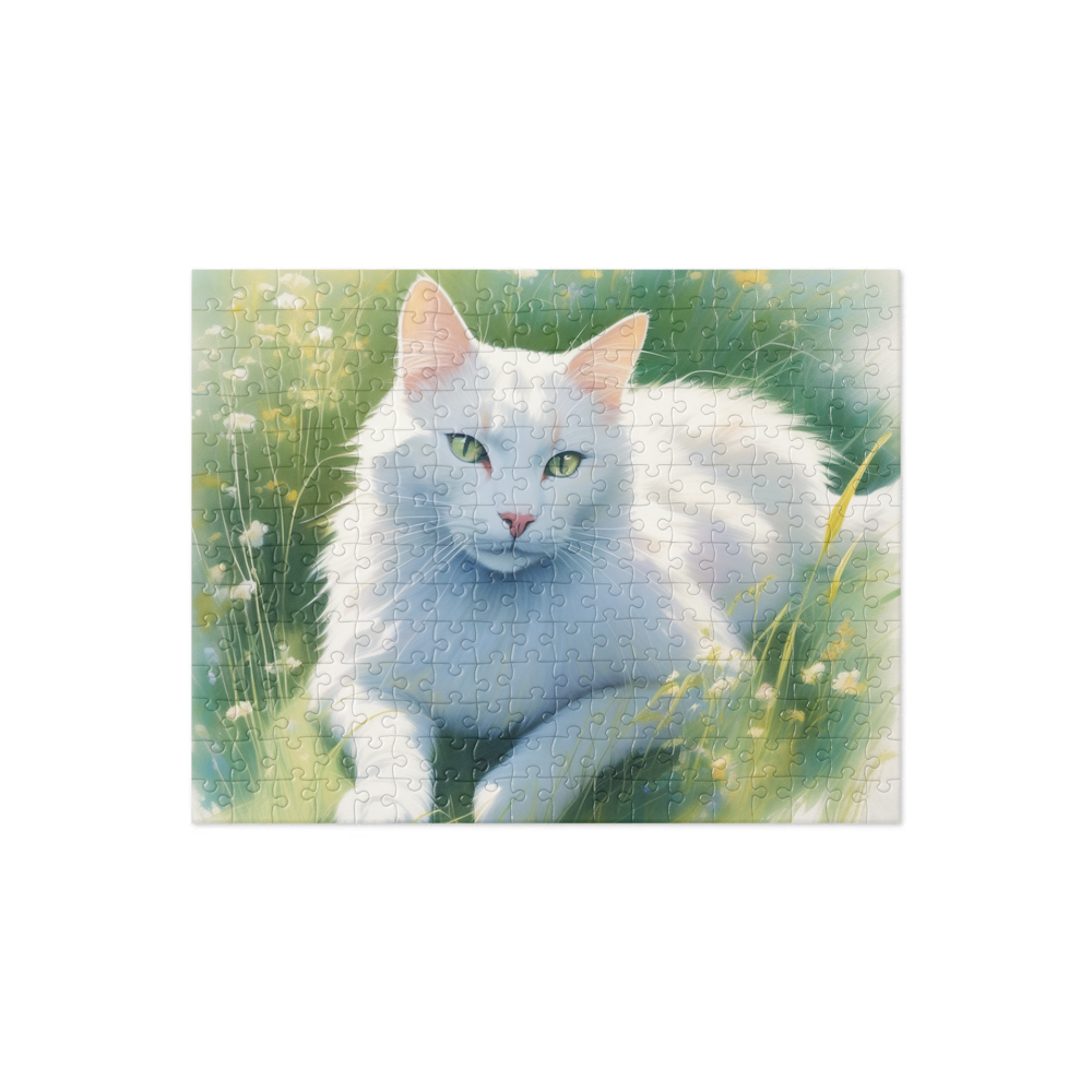 PugMug Custom White Companion Cat Jigsaw Puzzle