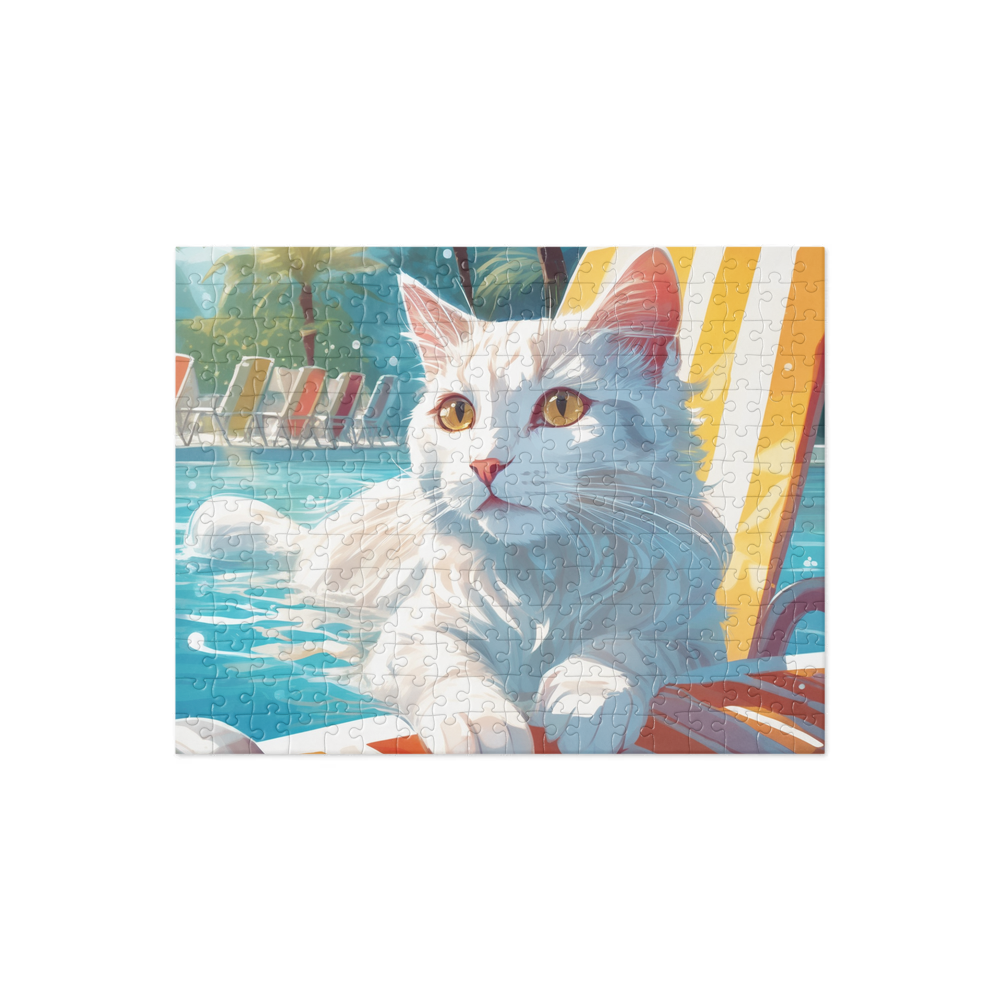PugMug Custom White Companion Cat Jigsaw Puzzle