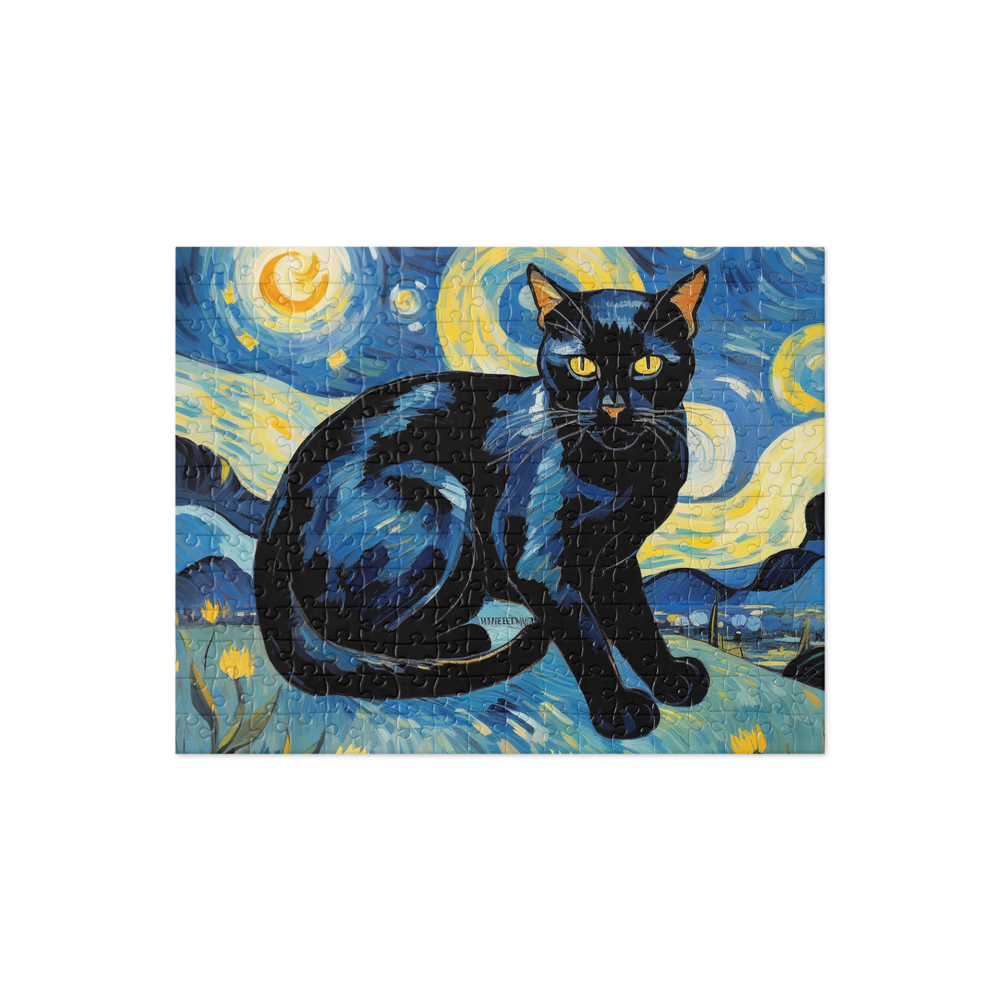 PugMug Custom Black Exotic Cat Jigsaw Puzzle