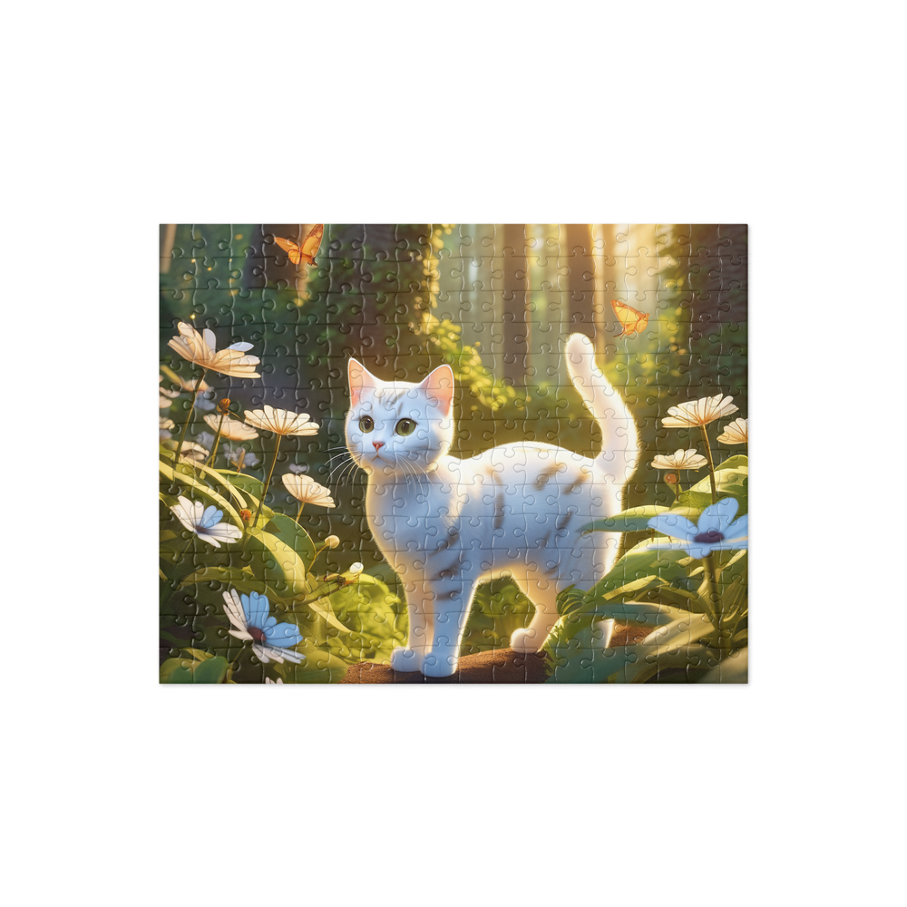 PugMug Custom White American Shorthair Cat Jigsaw Puzzle