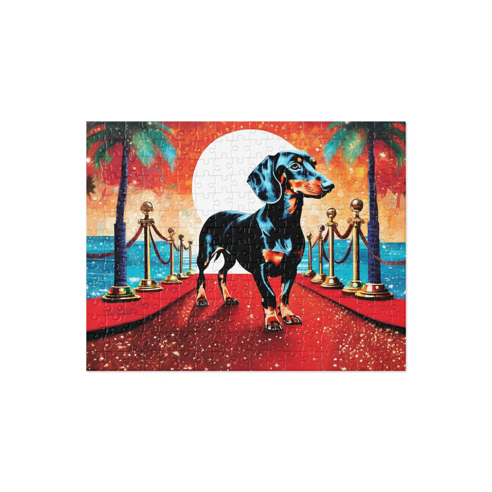 PugMug Custom Black Dachshund Jigsaw Puzzle