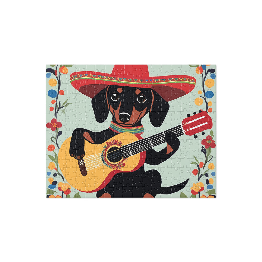 PugMug Custom Black Dachshund Jigsaw Puzzle