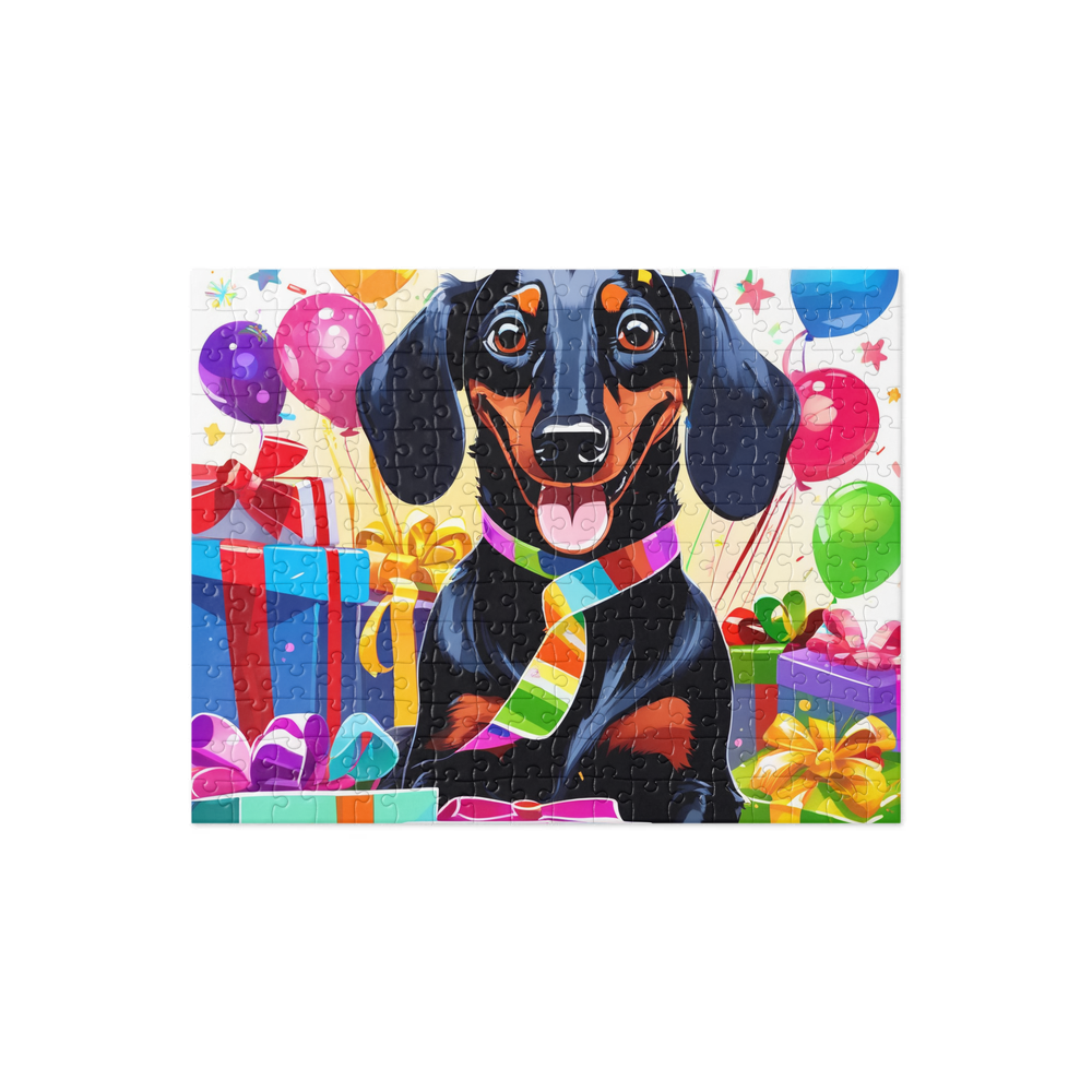 PugMug Custom Black Dachshund Jigsaw Puzzle