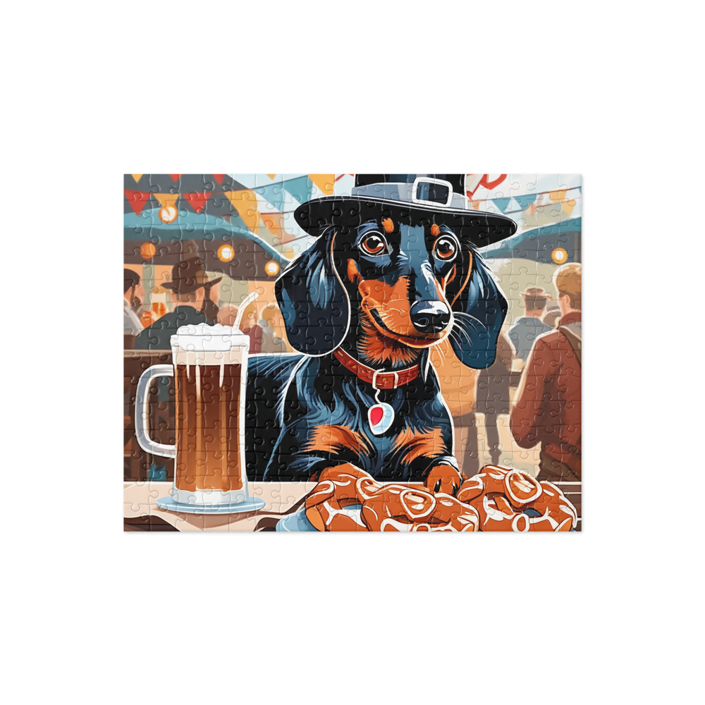 PugMug Custom Black Dachshund Jigsaw Puzzle