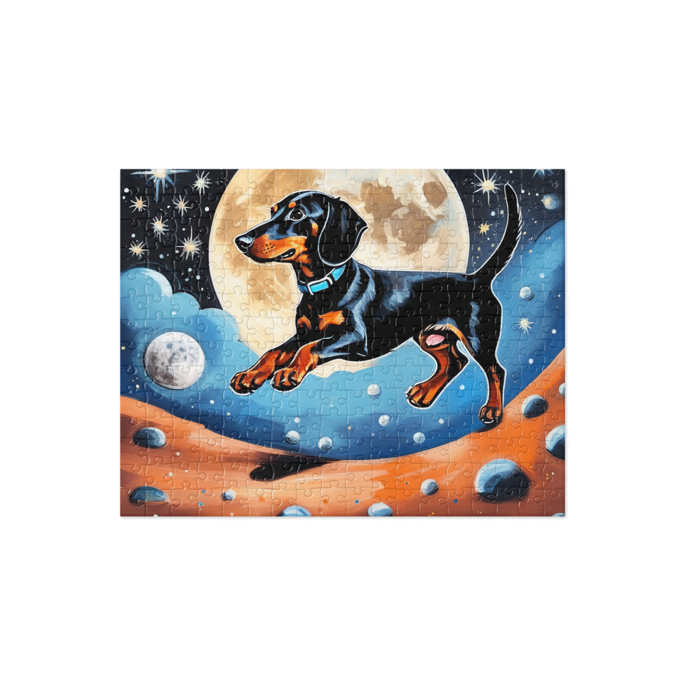 PugMug Custom Black Dachshund Jigsaw Puzzle