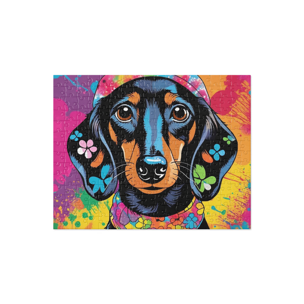 PugMug Custom Black Dachshund Jigsaw Puzzle