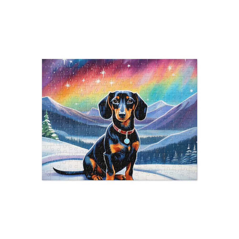 PugMug Custom Black Dachshund Jigsaw Puzzle
