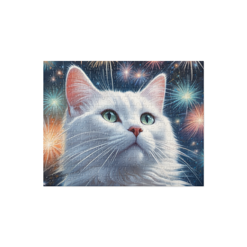 PugMug Custom White Companion Cat Jigsaw Puzzle