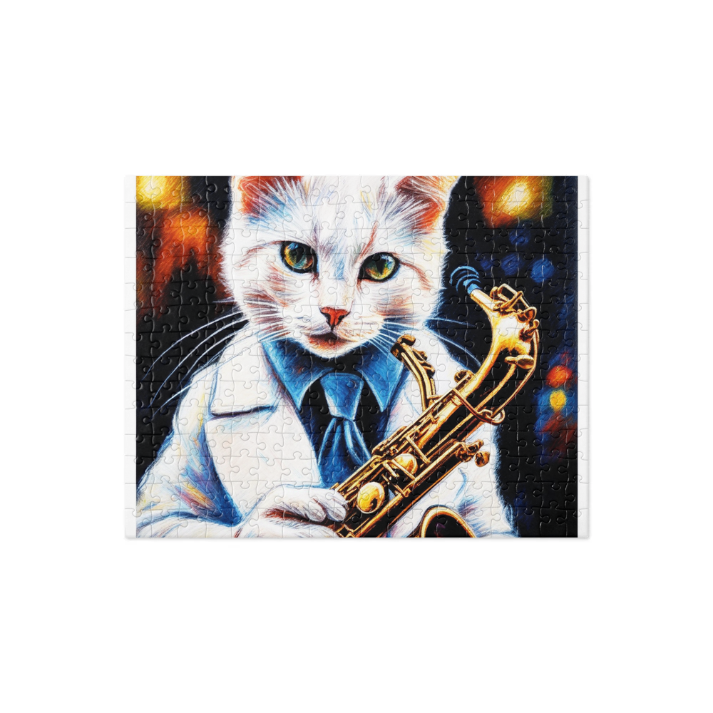 PugMug Custom White Companion Cat Jigsaw Puzzle