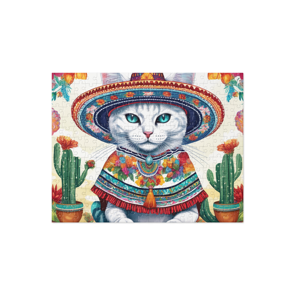 PugMug Custom White Companion Cat Jigsaw Puzzle