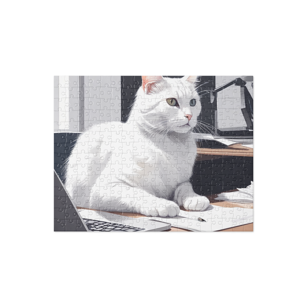 PugMug Custom White Companion Cat Jigsaw Puzzle