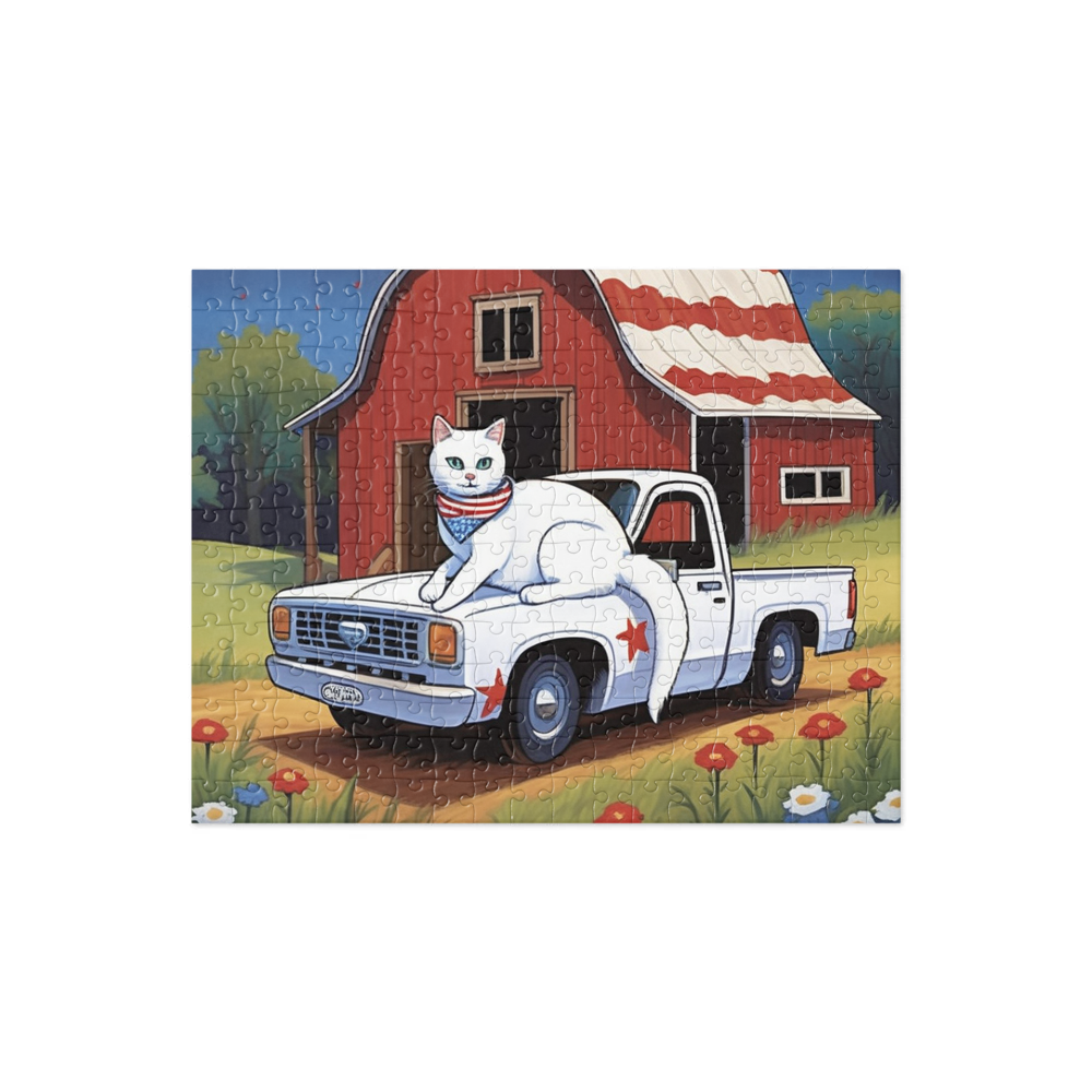 PugMug Custom White Companion Cat Jigsaw Puzzle