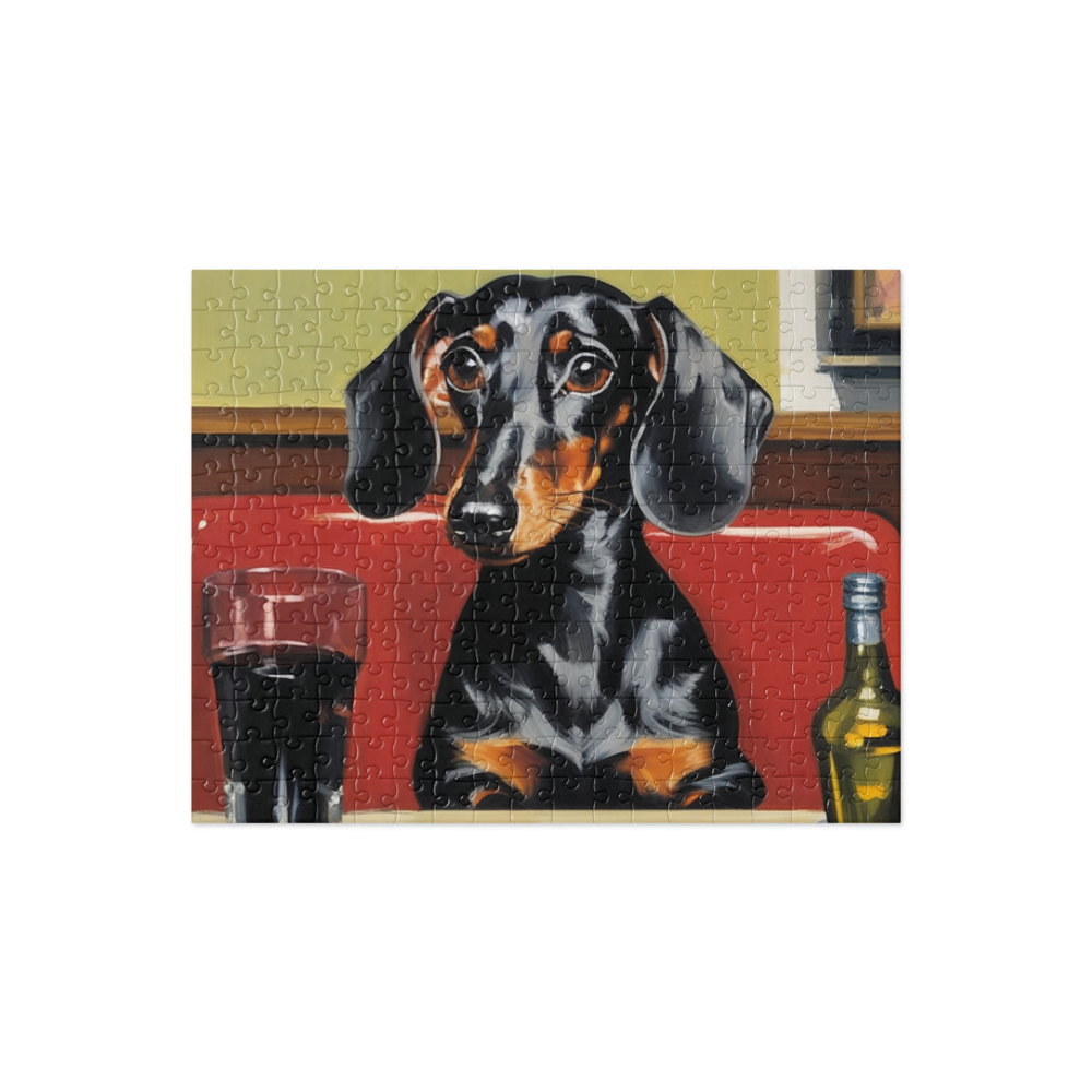 PugMug Custom Black Dachshund Jigsaw Puzzle