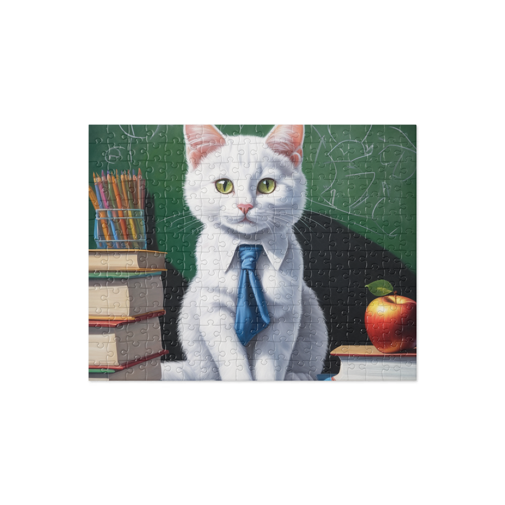 PugMug Custom White Companion Cat Jigsaw Puzzle