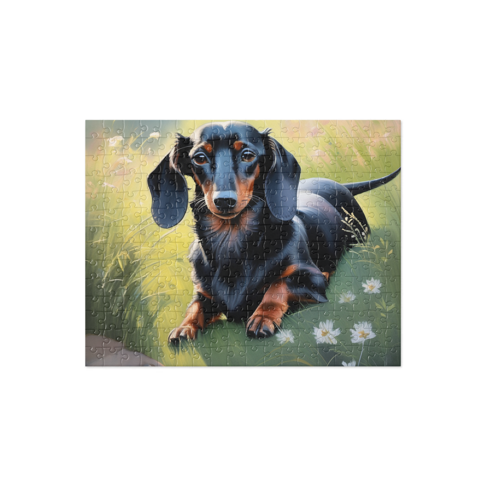 PugMug Custom Black Dachshund Jigsaw Puzzle