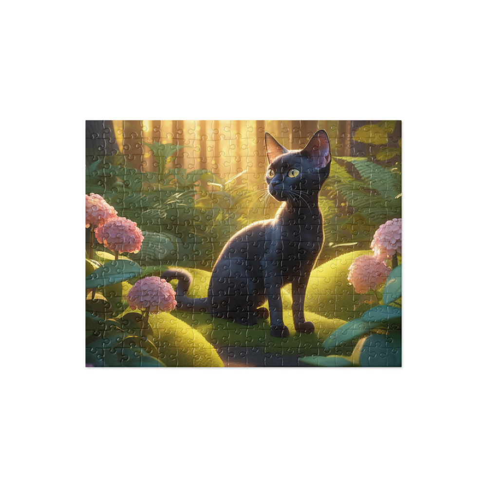 PugMug Custom Black Devon Rex Cat Jigsaw Puzzle
