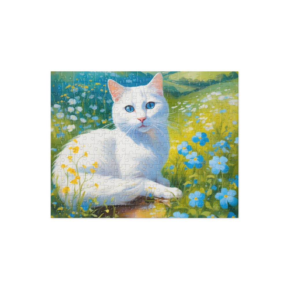 PugMug Custom White Companion Cat Jigsaw Puzzle