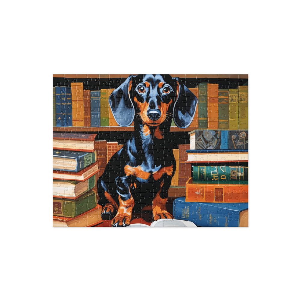 PugMug Custom Black Dachshund Jigsaw Puzzle