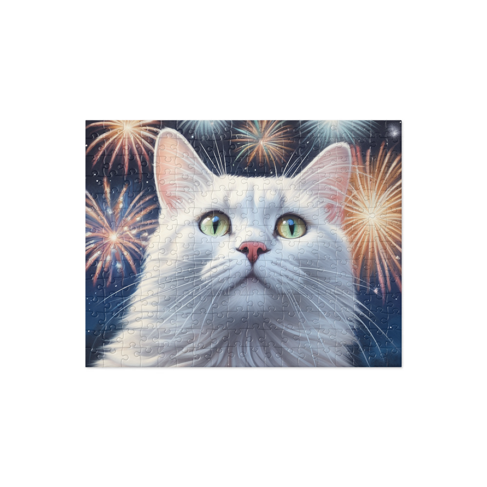 PugMug Custom White Companion Cat Jigsaw Puzzle
