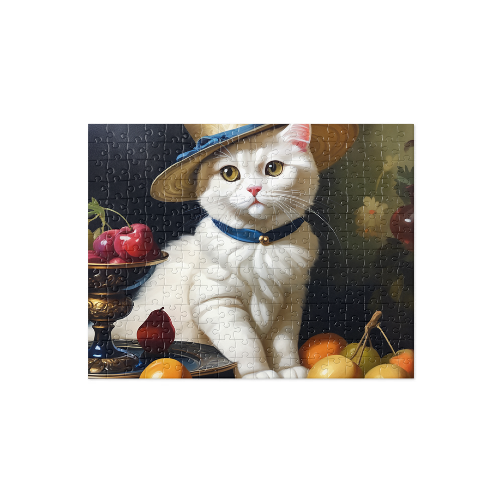 PugMug Custom White Scottish Fold Cat Jigsaw Puzzle