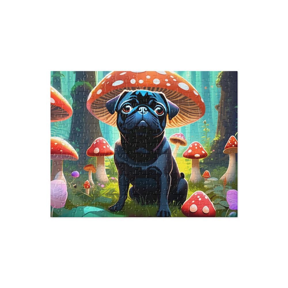 PugMug Custom Black Pug Jigsaw Puzzle