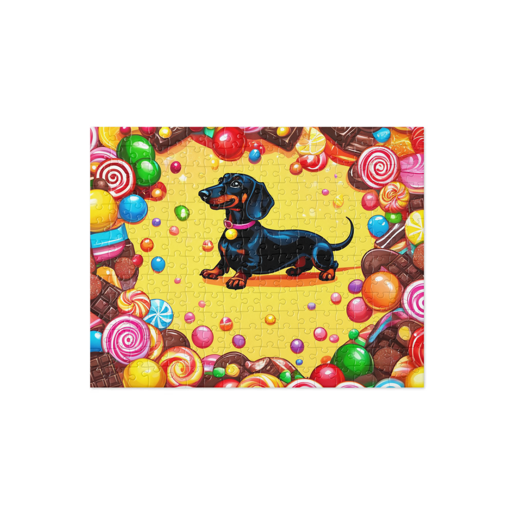 PugMug Custom Black Dachshund Jigsaw Puzzle