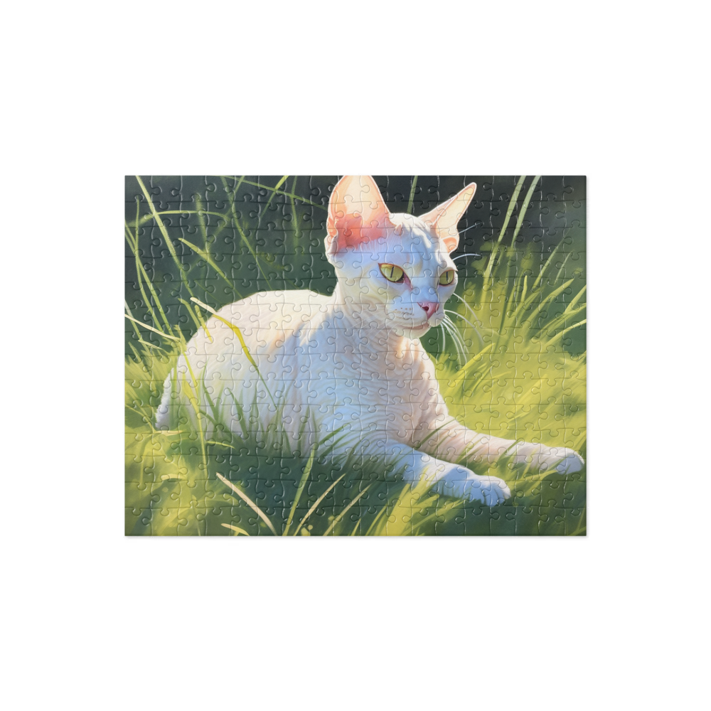 PugMug Custom White Devon Rex Cat Jigsaw Puzzle