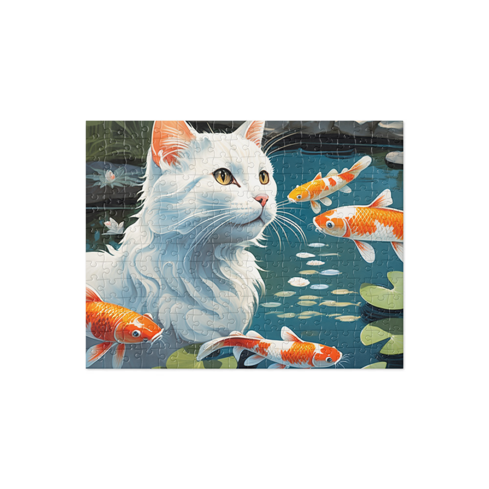 PugMug Custom White Companion Cat Jigsaw Puzzle