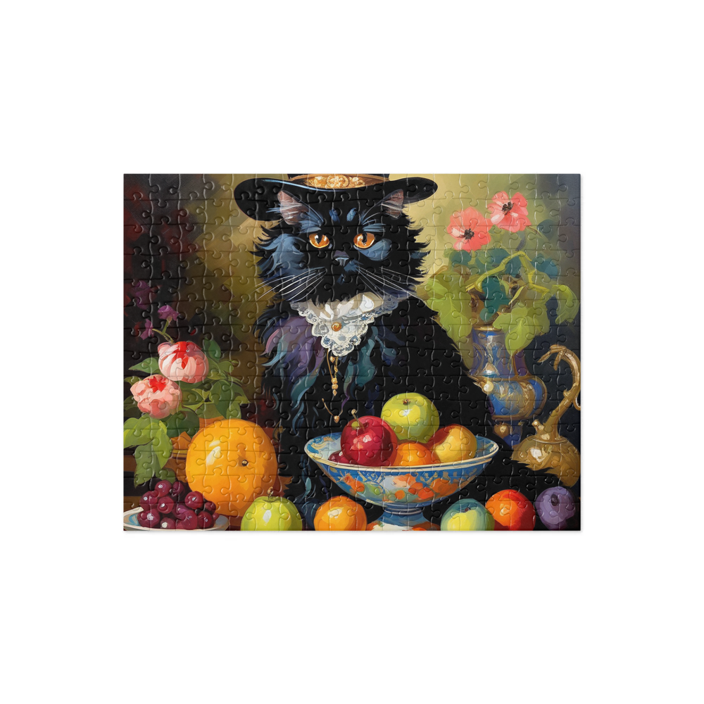 PugMug Custom Black Persian Cat Jigsaw Puzzle