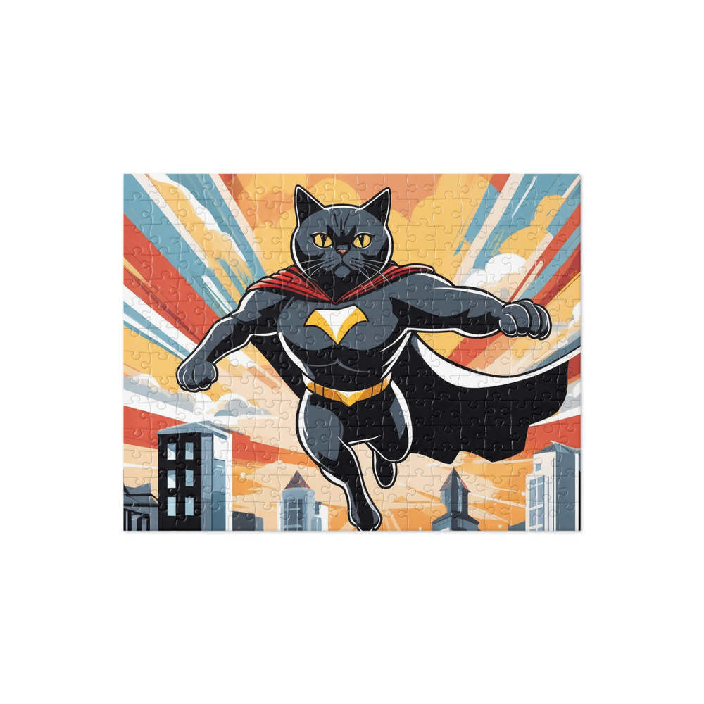 PugMug Custom Black British Shorthair Cat Jigsaw Puzzle