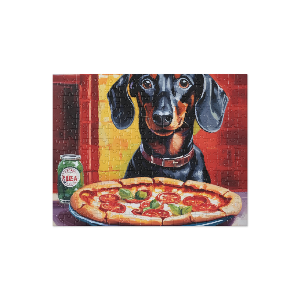 PugMug Custom Black Dachshund Jigsaw Puzzle