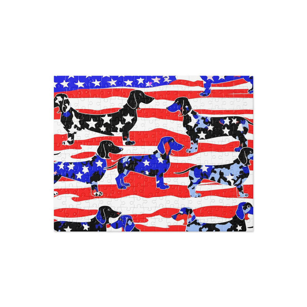 PugMug Custom Black Dachshund Jigsaw Puzzle