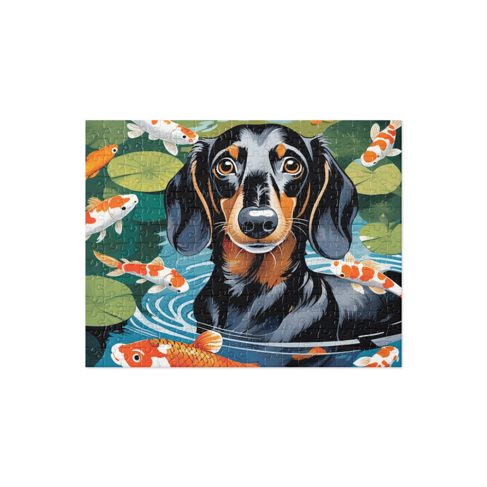 PugMug Custom Black Dachshund Jigsaw Puzzle