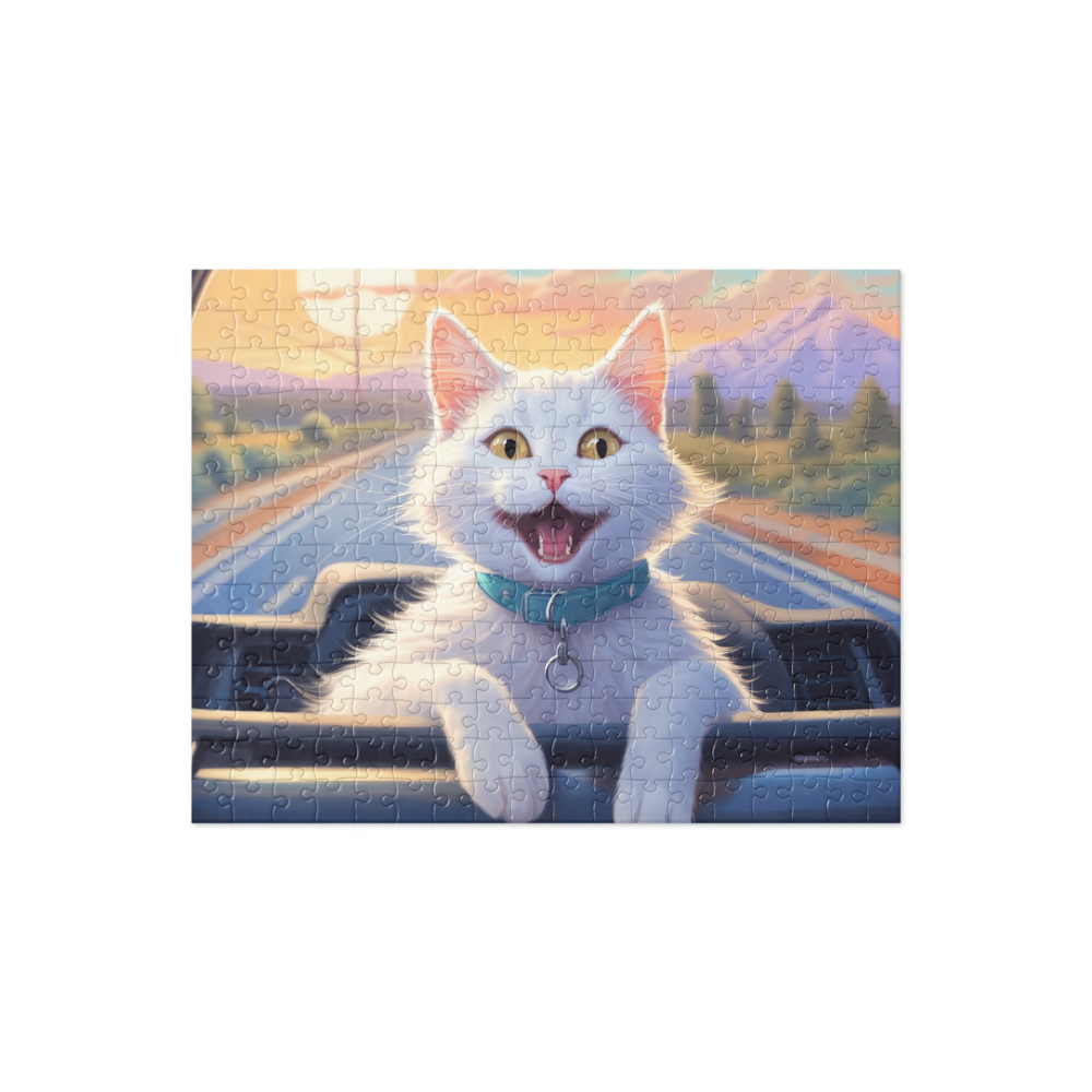 PugMug Custom White Companion Cat Jigsaw Puzzle